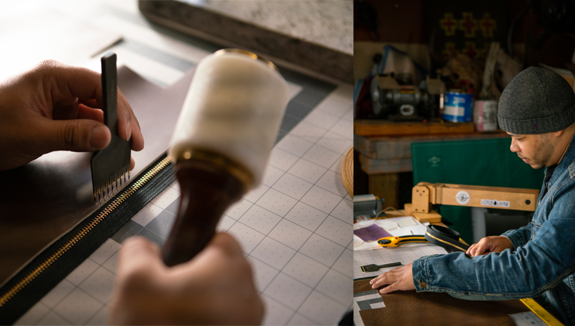 Leatherwork requires both patience and precision. Photo by Deidra Peaches